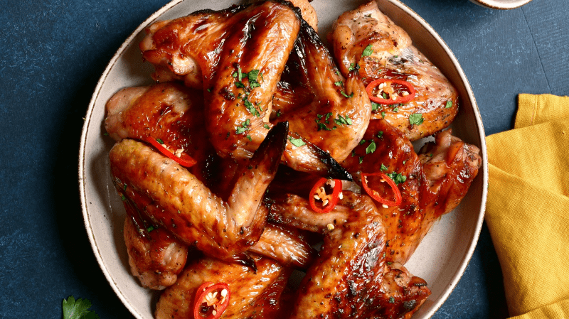 cooked 3 joint chicken wings in sweet chilly