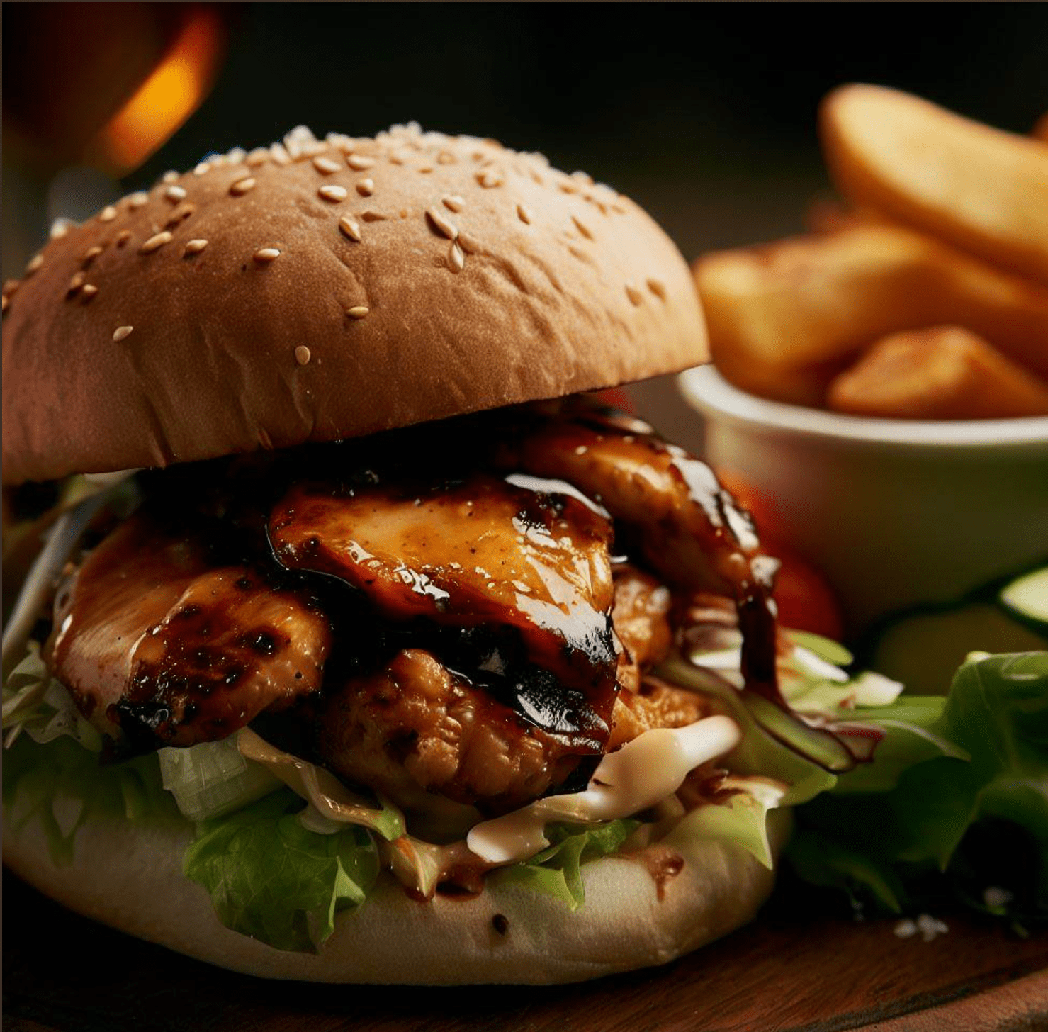 Bbq chicken shop burger